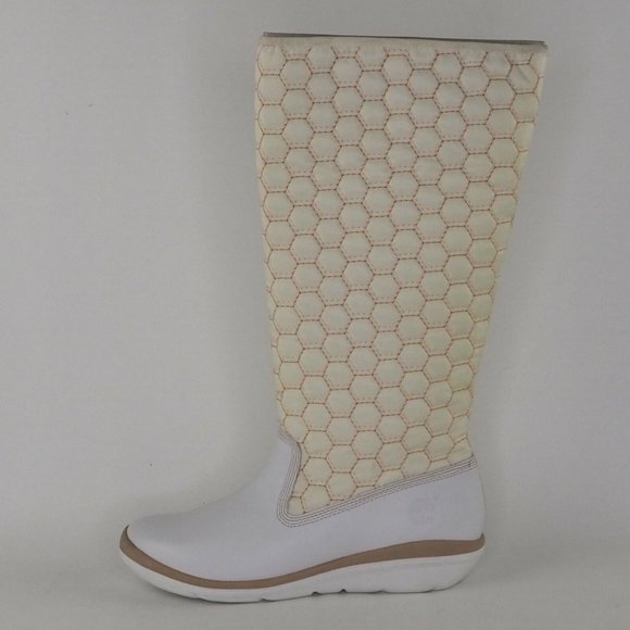 Timberland Kickadillaquilt Womens Boots White Leather 14In Vintage - Picture 2 of 12